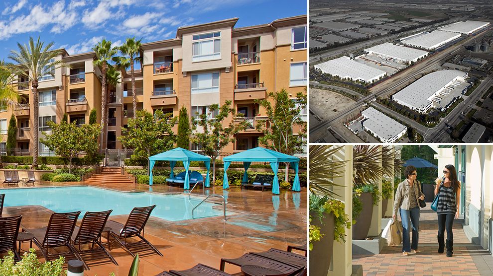 Exterior view of pool and cabanas at City Lights at Town Center apartment complex