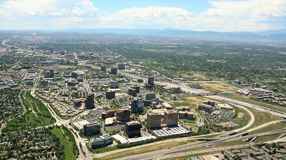 Aerial view of Denver Technological Center/Meridian International Business Center